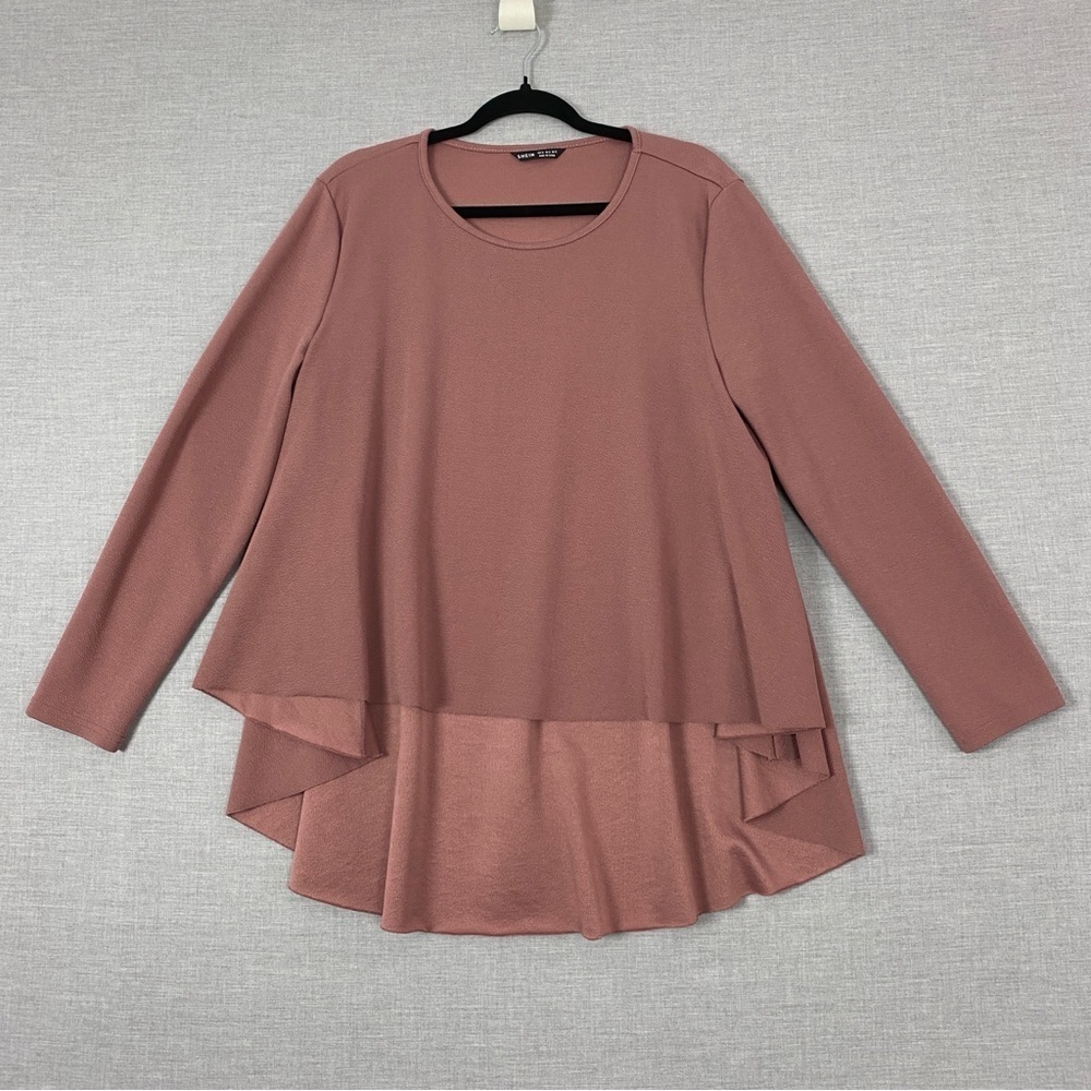 Shein Top Removable Front Tie Belt Womens Sz Xl Long Back Sleeve Flowy